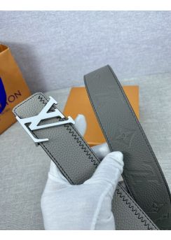 Louis Vuitton LV Initiales Color Blocks Calf Belt Leather Gray
