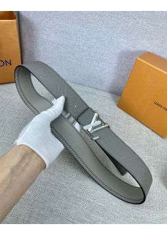 Louis Vuitton LV Initiales Color Blocks Calf Leather Belt Color Gray