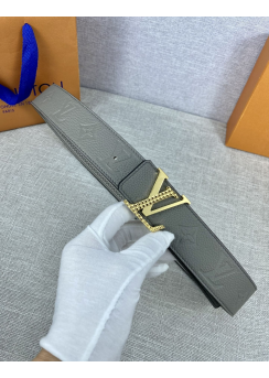 Louis Vuitton LV Initiales Color Blocks Calf Leather Belt Gray