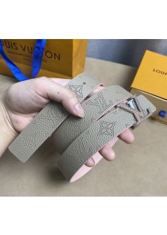 Louis Vuitton LV Initiales Leather Belt Gray 30MM