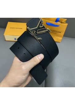 Louis Vuitton LV Initiales Leather Black Belt 40MM