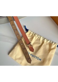 Louis Vuitton LV Initiales Monogram Canvas and Brown Leather Belt