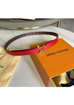 Louis Vuitton LV Initiales Red Leather Monogram Canvas Belt