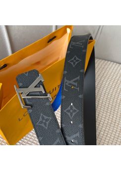 Louis Vuitton LV Initiales Reversible Belt Black Monogram Canvas and Leather 35MM