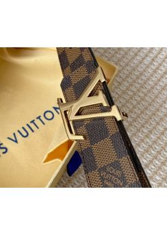 Louis Vuitton LV Initiales Reversible Belt Brown Damier Canvas and Leather 35MM