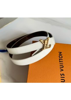 Louis Vuitton LV Initiales White Leather Monogram Canvas Belt