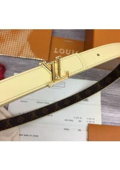 Louis Vuitton LV Initiales Yellow Leather and Monogram Canvas Belt 20MM