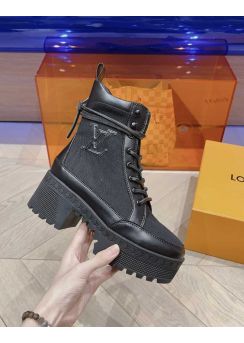 Louis Vuitton LV Laureate Platform Desert Boot Black Canvas and Leather 35To41