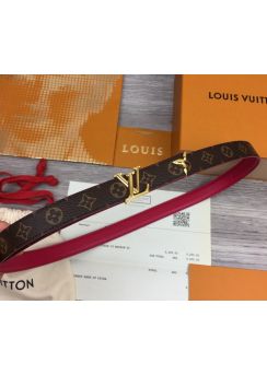 Louis Vuitton LV Pretty Fuchsia Leather Monogram Canvas Belt 20MM