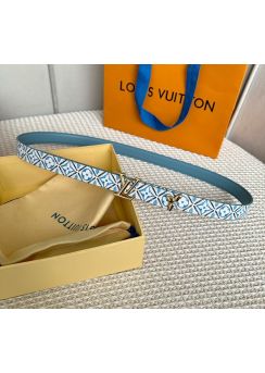 Louis Vuitton LV Pretty Light Blue Leather Belt