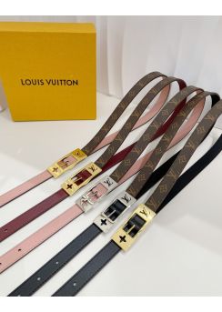 Louis Vuitton LV Pretty Monogram Canvas and Black Leather Belt 20MM