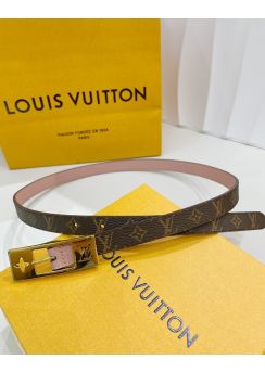Louis Vuitton LV Pretty Monogram Canvas and Leather Belt 20MM
