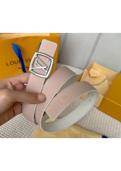 Louis Vuitton LV Square Pink Leather Belt 30MM