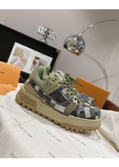 Louis Vuitton LV Trainer Maxi Sneaker Green Multicolor Canvas 35To40To45