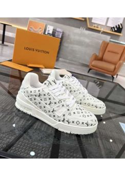 Louis Vuitton LV Trainer Monogram Leather Low Top Sneaker White Black 35To39To45