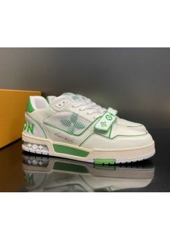 Louis Vuitton LV Trainer Sneaker White Green Leather 35To40To45