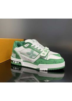 Louis Vuitton LV Trainer Sneaker Green Monogram Denim 35To40To45