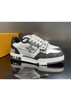 Louis Vuitton LV Trainer Sneaker Gray Monogram Denim 35To40To45