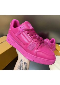 Louis Vuitton LV Trainer Sneakers Fuchsia Calf Leather 35To40To45