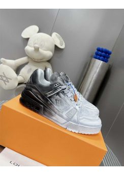 Louis Vuitton LV Trainer Gray White Leather Sneakers 35To40To46