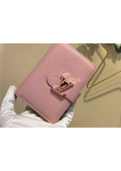 Louis Vuitton LV Vertical Compact Wallet Pink Taurillon Leather M82144