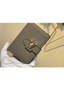 Louis Vuitton LV Vertical Compact Wallet Grey Taurillon Leather M82144