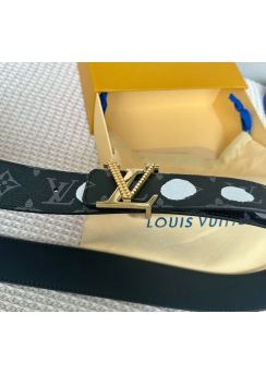 Louis Vuitton LV x YK LV Initiales Infinity Dots Black 40MM Leather Belt 