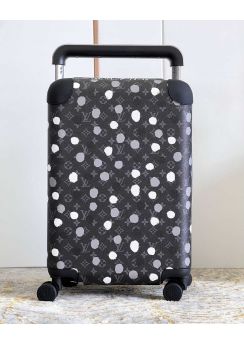 Louis Vuitton LVxYK Horizon 55 Luggage Trolley Travel Case Black Silver 3D Printed Monogram Canvas M10100 