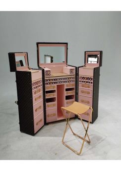 Louis Vuitton MALLE COIFFEUSE Makeup Beauty Trunks Pink Vanity Monogram Canvas M20088 