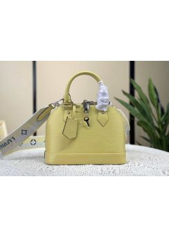 Louis Vuitton Alma BB Tote Shoulder Crossbody Bag Yellow Epi Leather M20609