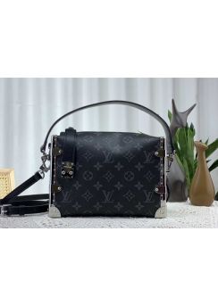 Louis Vuitton Side Trunk Top Handle Shoulder Bag Black Monogram Canvas M21477