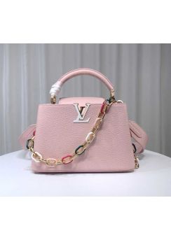 Louis Vuitton Capucines BB Handbag with Detachable Chain Pink Leather M21643