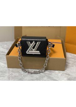 Louis Vuitton Twist Lock XL Shoulder Bag Black Epi Leather M22296 