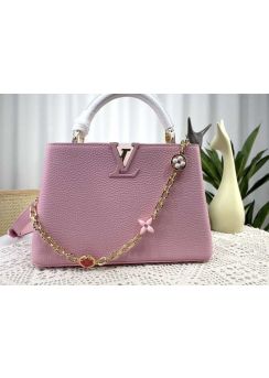 Louis Vuitton Capucines BB Tote Shoulder Bag Pink Leather m22375 
