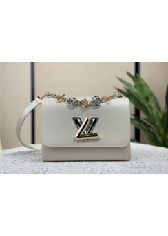Louis Vuitton Twist MM Shoulder Crossbody Bag White Epi Leather M22774 