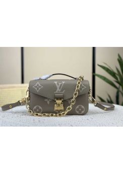 Louis Vuitton Pochette Metis East West Chain Shoulder Bag Gray Monogram Leather M22942 
