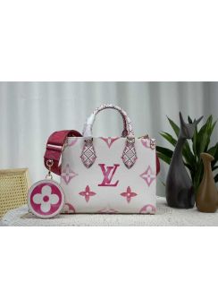 Louis Vuitton OnTheGo PM Shopping Tote Bag Pink Monogram Canvas m22976 