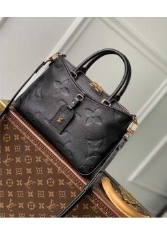 Louis Vuitton Trianon PM Top Handle Shoulder Black Monogram Leather Bag  M46488 