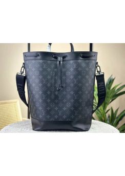 Louis Vuitton Maxi Noe Sling Drastring Top Handl Bag Black Monogram Canvas m46693 