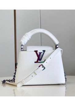 Louis Vuitton Capucines Mini Handbag White Leather M81409 