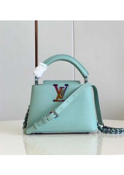 Louis Vuitton Capucines Mini Handbag Green Leather M81409 