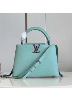 Louis Vuitton Capucines BB Handbag Green Leather M81409 