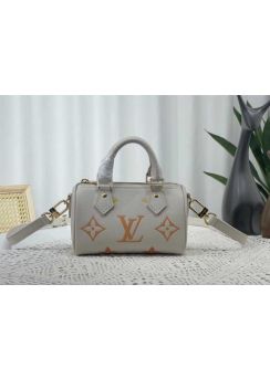 Louis Vuitton Nano Speedy Shoulder Crossbody Bag Off White Leather M81456 