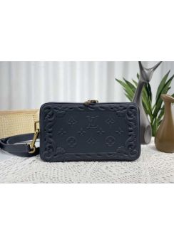 Louis Vuitton Soft Trunk Wearable Wallet Crossbody Bag Dark Shadow Grey Leather M82035 