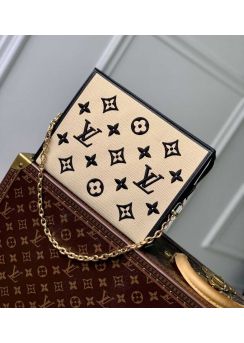 Louis Vuitton Toiletry Pouch on Chain Bag Black Monogram Lotus Cotton M82521 