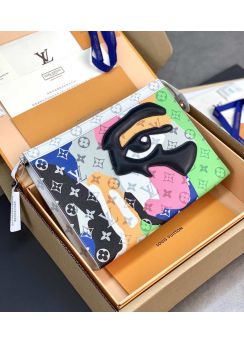 Louis Vuitton Pochette Voyage Clutch Bag with Abstract Eye Multicolor Monogram Leather M82589 