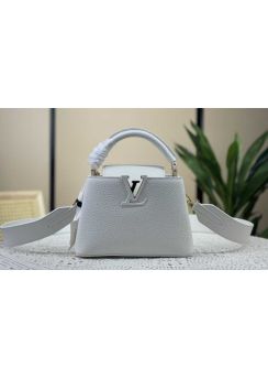 Louis Vuitton Capucines Mini Tote Shoulder Bag White Leather M94519