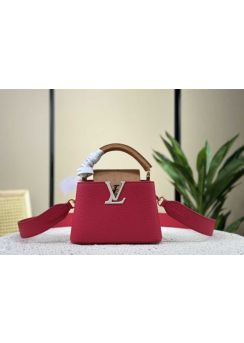 Louis Vuitton Capucines Mini Tote Shoulder Bag Red Leather M94519