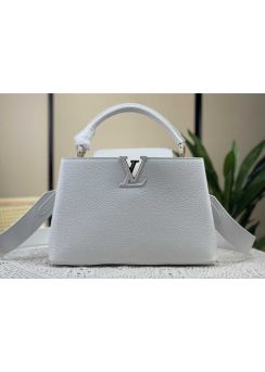 Louis Vuitton Capucines PM Tote Shoulder Bag White Leather M94519 