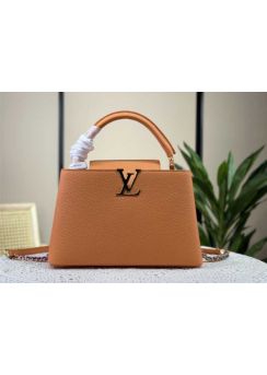 Louis Vuitton Capucines PM Tote Shoulder Bag Orange Leather M94519